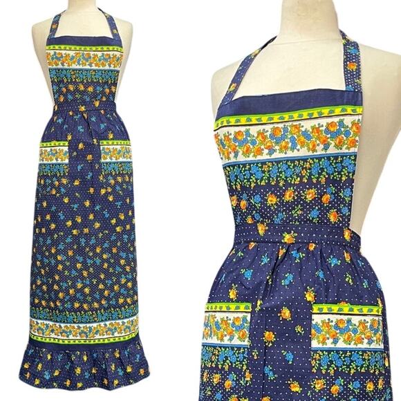 Vintage Full Length Apron with Pockets - Picture 1 of 11